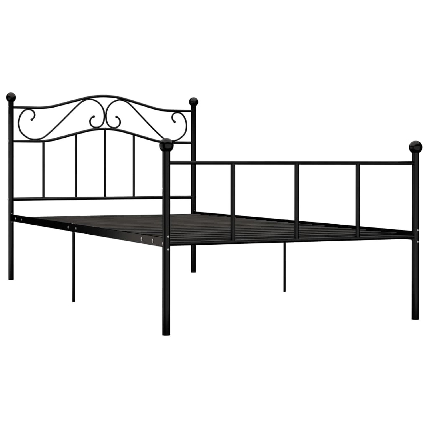 vidaXL Bettgestell, Bettrahmen Schwarz Metall 90×200 cm günstig online kaufen