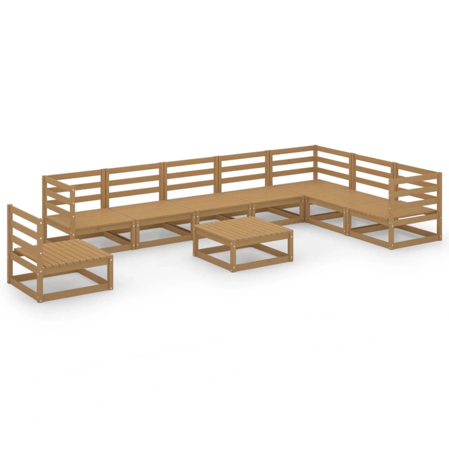 vidaXL 9-tlg Garten-Lounge-Set Honigbraun Massivholz Kiefer Modell 14 günstig online kaufen