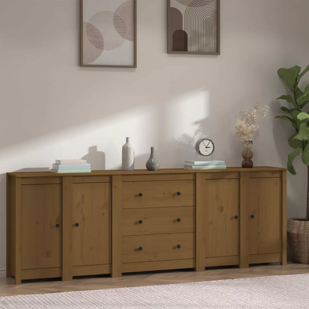 Vidaxl Sideboard Honigbraun 230x35x80 Cm Massivholz Kiefer günstig online kaufen