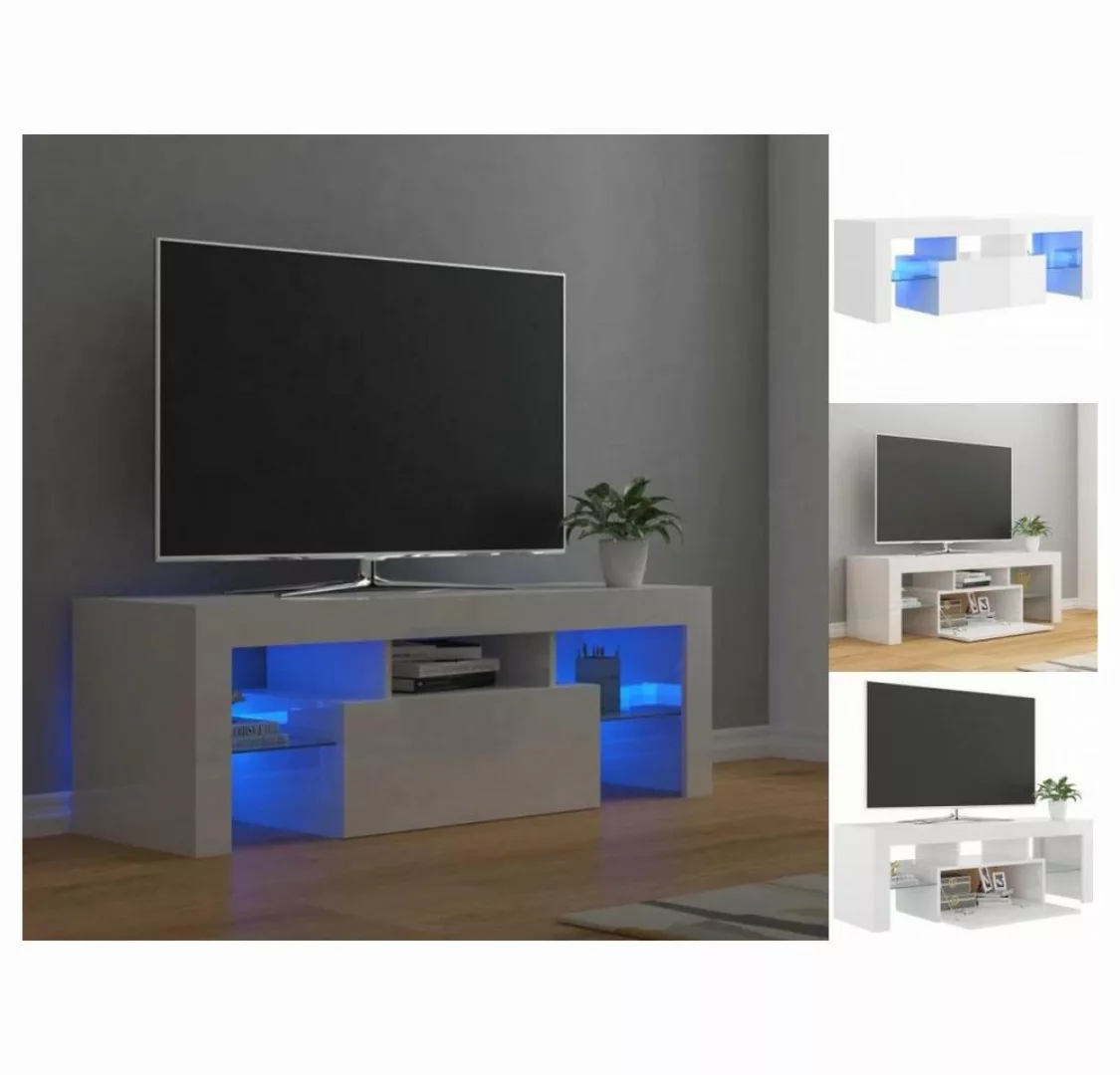 vidaXL TV-Schrank TV-Schrank mit LED-Leuchten Hochglanz-Weiß 120x35x40 cm L günstig online kaufen