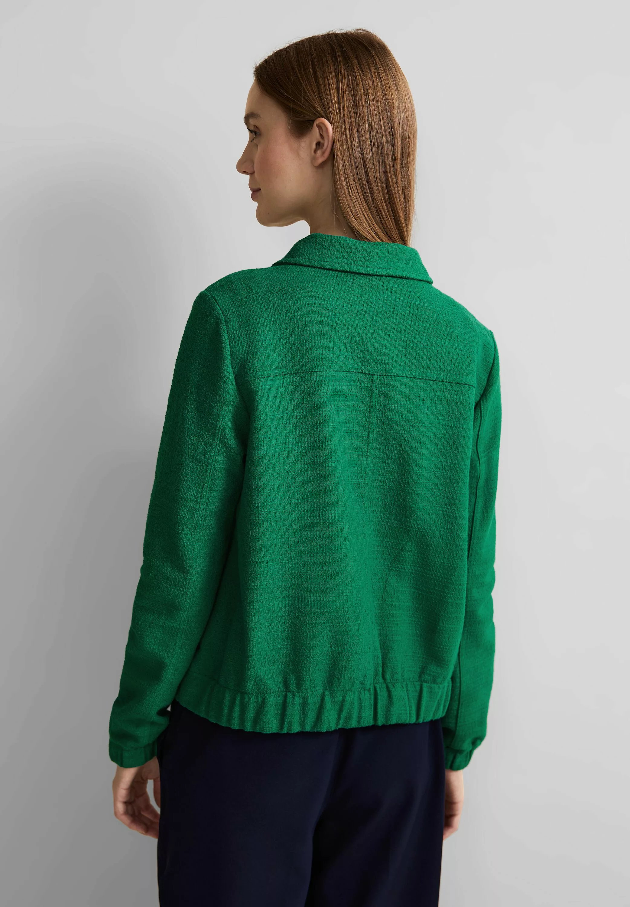 STREET ONE Strickjacke LTD QR fine structure uni jack, fresh spring green günstig online kaufen