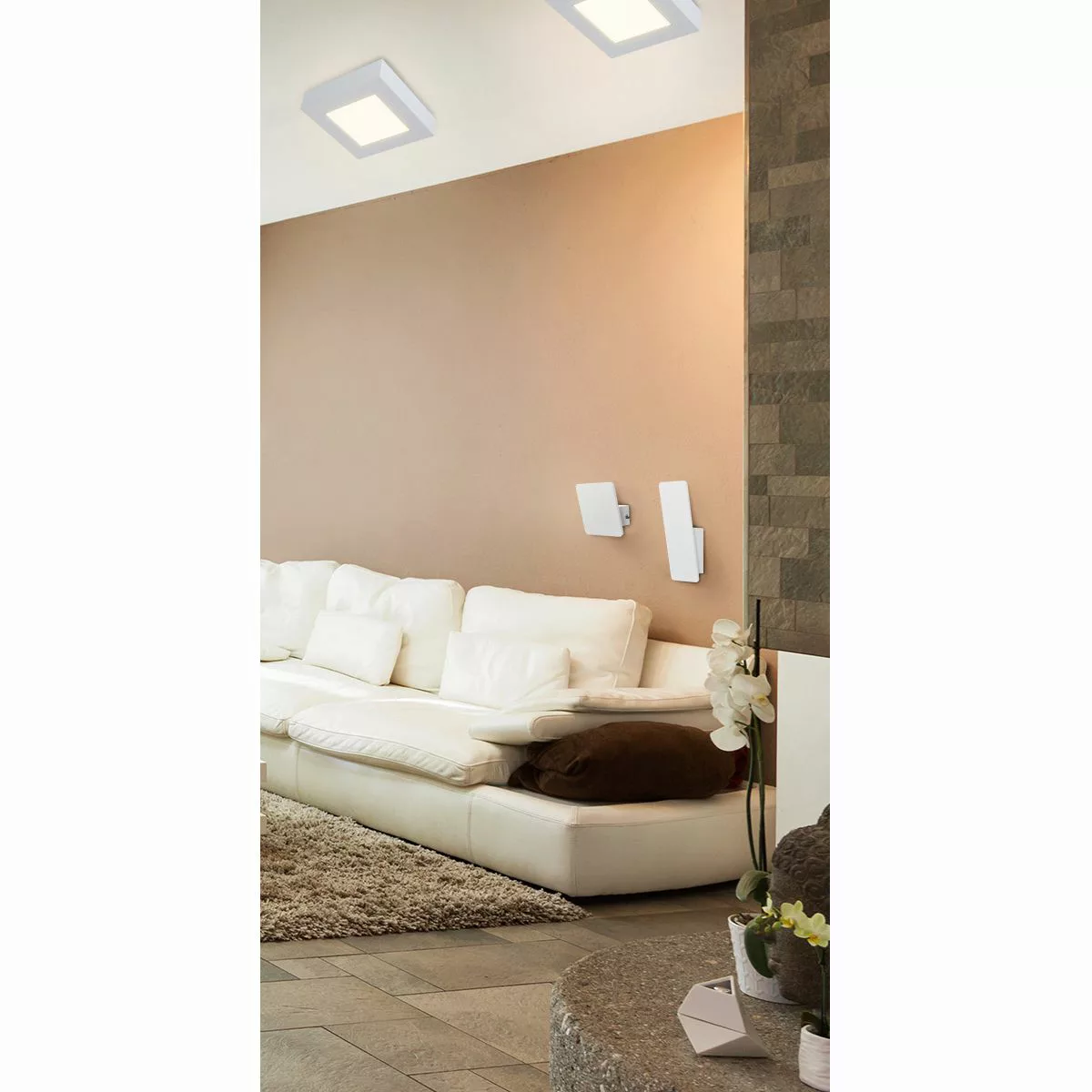 home24 Näve Wandleuchte Stan LED Modern Weiß Aluminium 14x14x7 cm (BxHxT) i günstig online kaufen