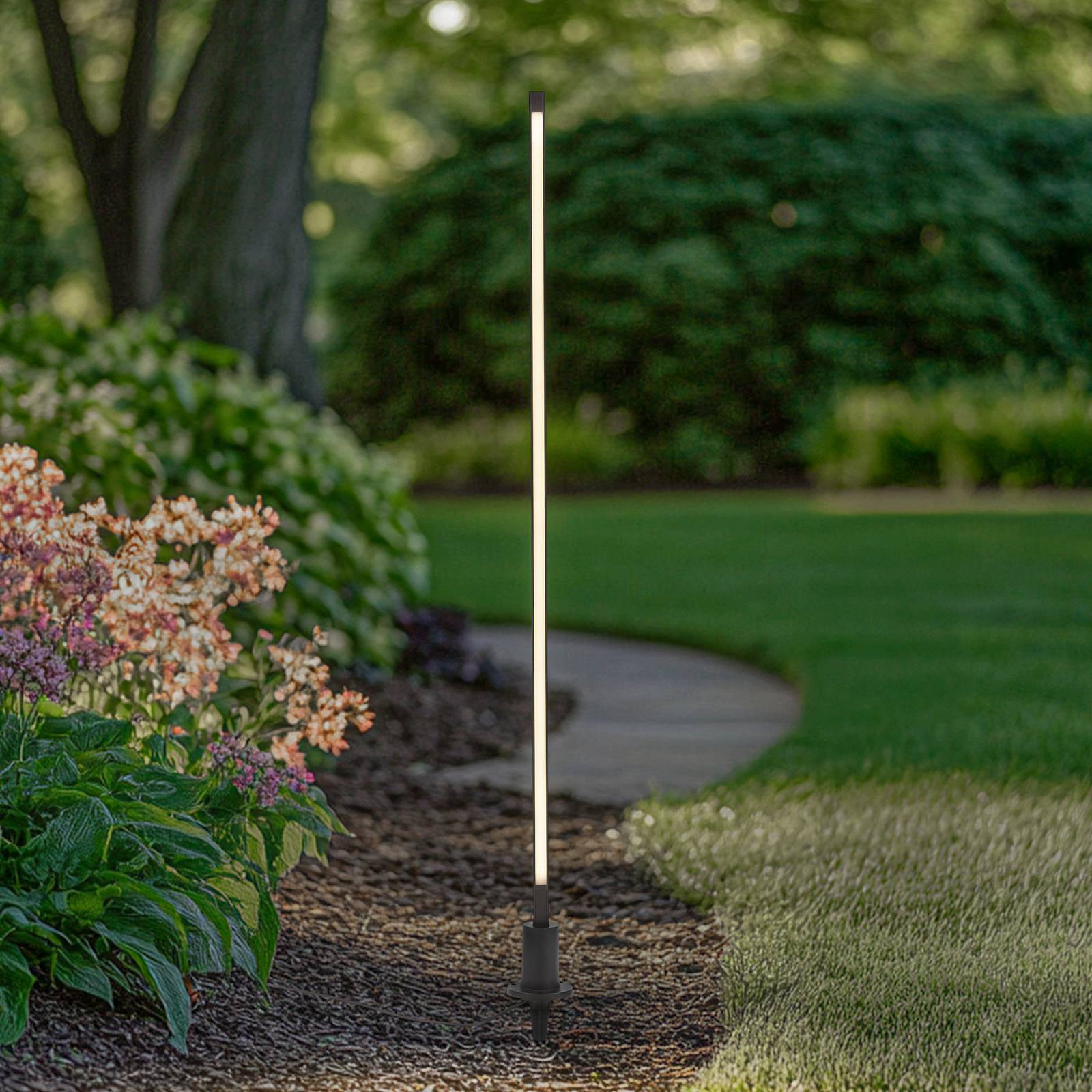 Lindby LED-Wegeleuchte Neano, 120 cm, schwarz, Metall, IP65 günstig online kaufen