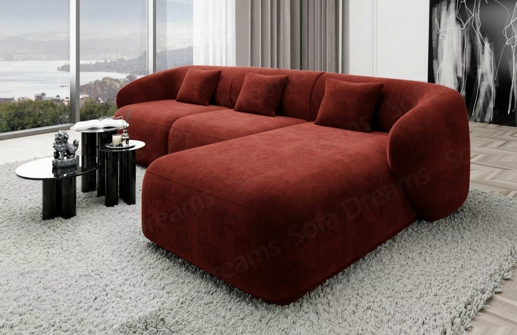 Sofa Dreams Ecksofa Design Couch Polster Samtstoff Sofa Marbella L Form kur günstig online kaufen