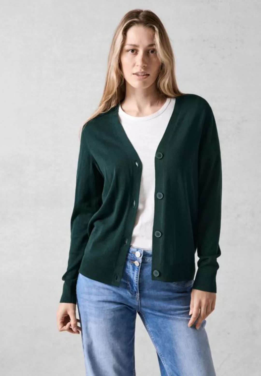 Cecil Strickjacke - dünner Cardigan mit Knopfverschluss - Feinstrickcardiga günstig online kaufen