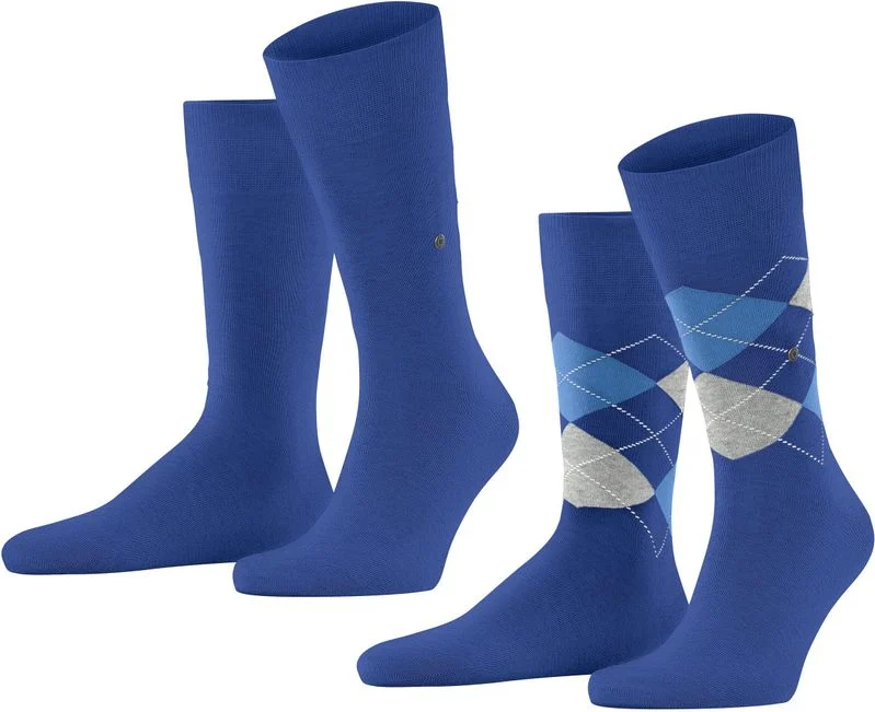 Burlington Everyday 2-Pack Herren Socken, 40-46, Blau, Argyle, Baumwolle, 2 günstig online kaufen