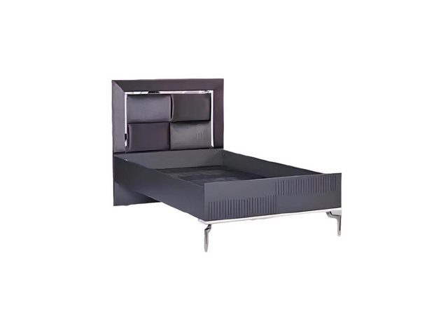 Xlmoebel Bett Bett Dachboden aus Schwarzem Holz Design 120x200cm mit Gepols günstig online kaufen