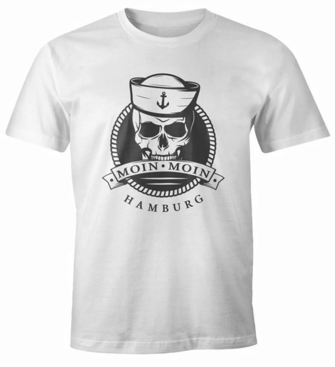 MoonWorks Print-Shirt Herren T-Shirt Totenkopf Matrose Anker Motiv Skull Em günstig online kaufen