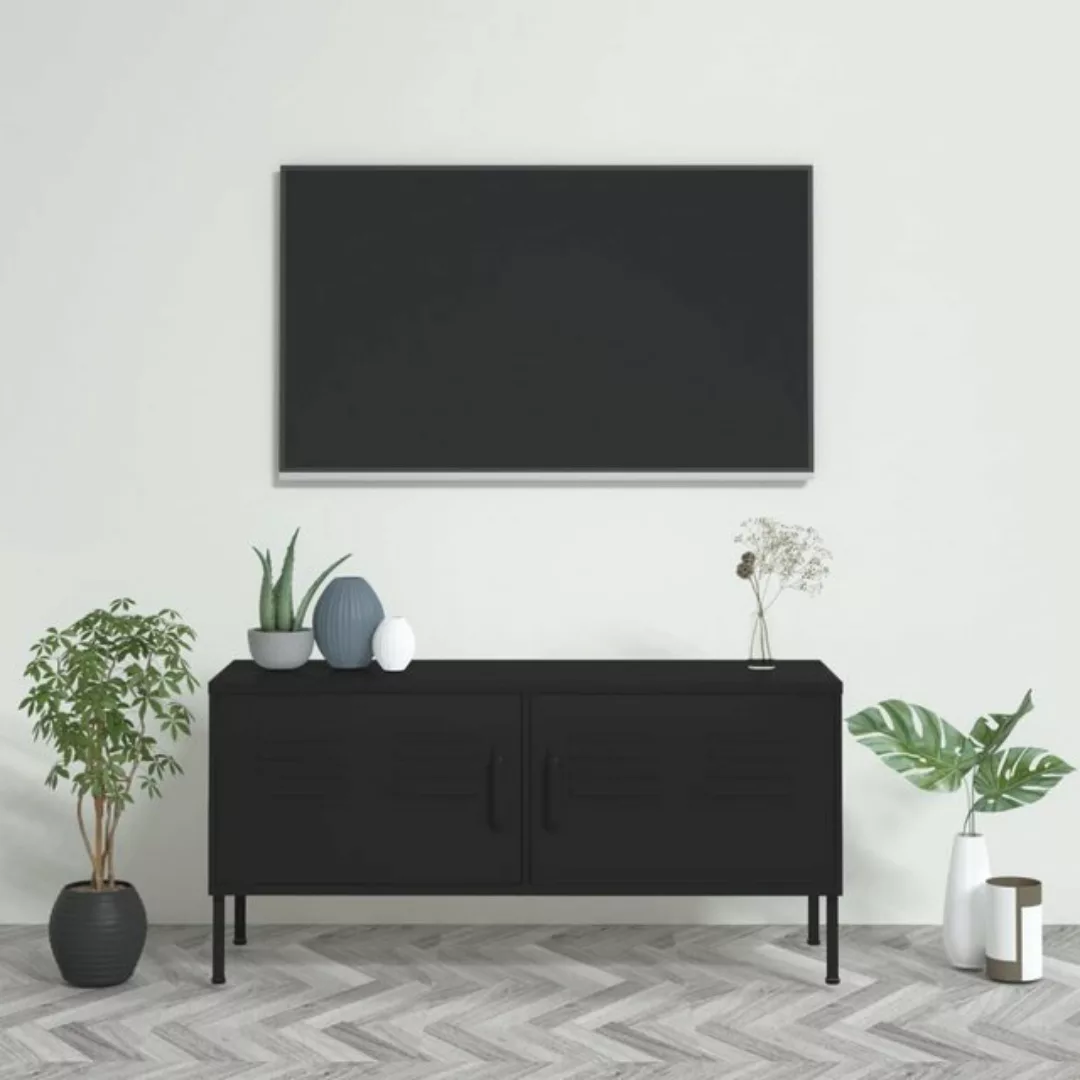 vidaXL TV-Schrank TV-Schrank Schwarz 105x35x50 cm Stahl Lowboard günstig online kaufen