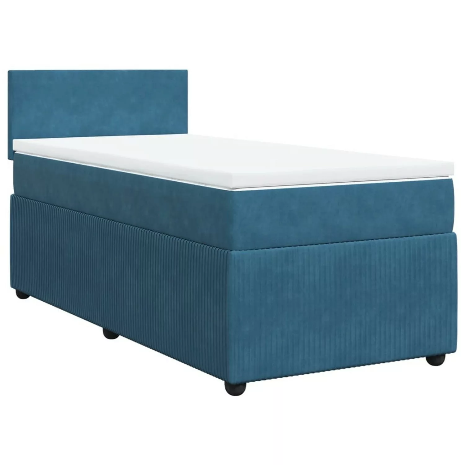 vidaXL Boxspringbett mit Matratze Blau 90x190 cm Samt2100322 günstig online kaufen