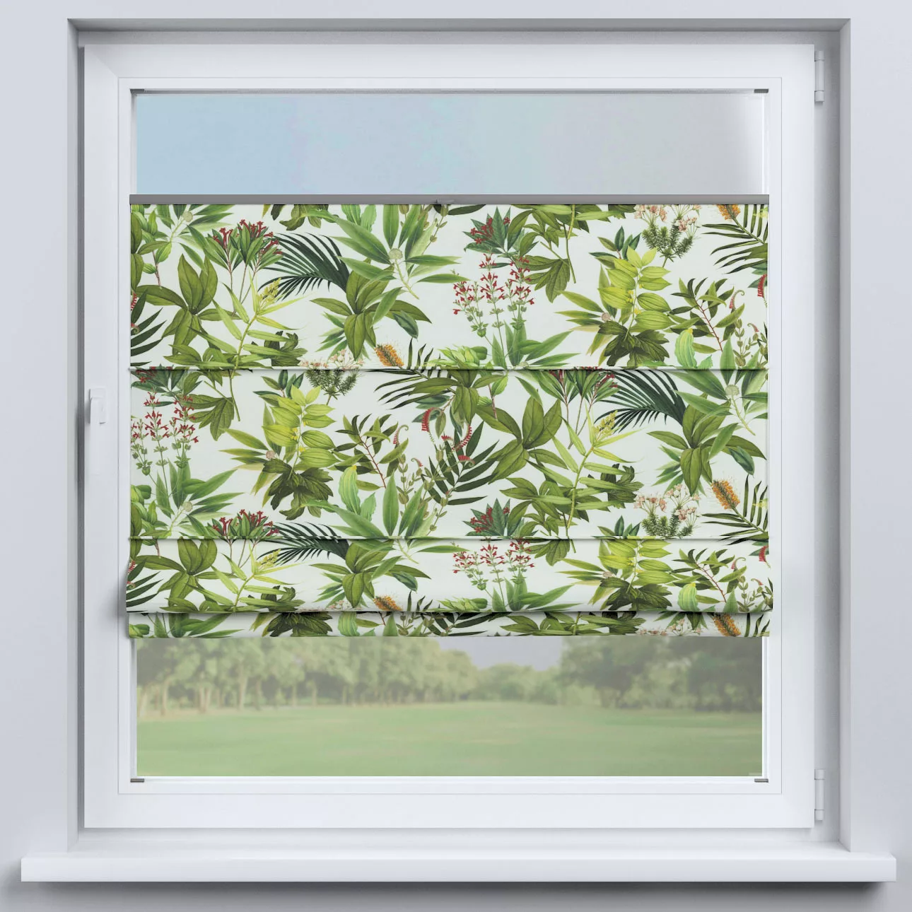 Dekoria Flexibles Raffrollo Sizilien, grün-weiß, 120 x 150 cm günstig online kaufen