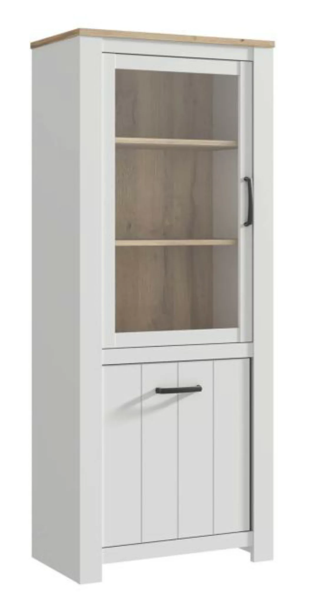 Vitrine ELARA von Forte Weiß matt / Bianco Eiche günstig online kaufen