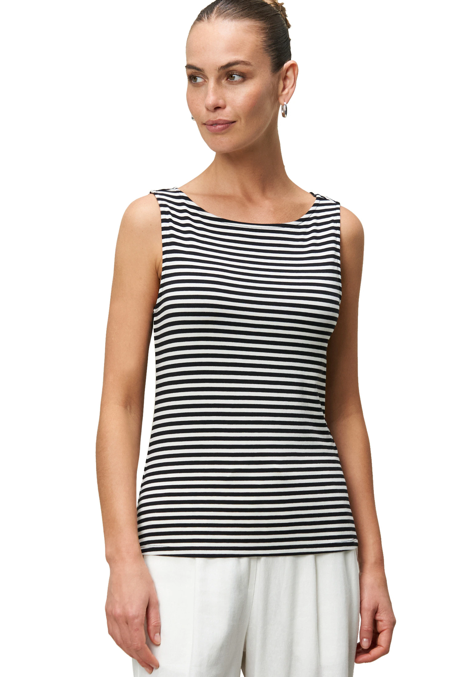 Zero Tanktop "zero Damen Streifentop mit U-Bootausschnitt", Plain/ohne Deta günstig online kaufen