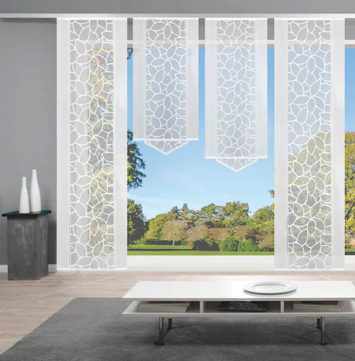 HOME WOHNIDEEN Schiebegardine »JENNA«, (4 St.), Schiebevorhang Jacquard Set günstig online kaufen