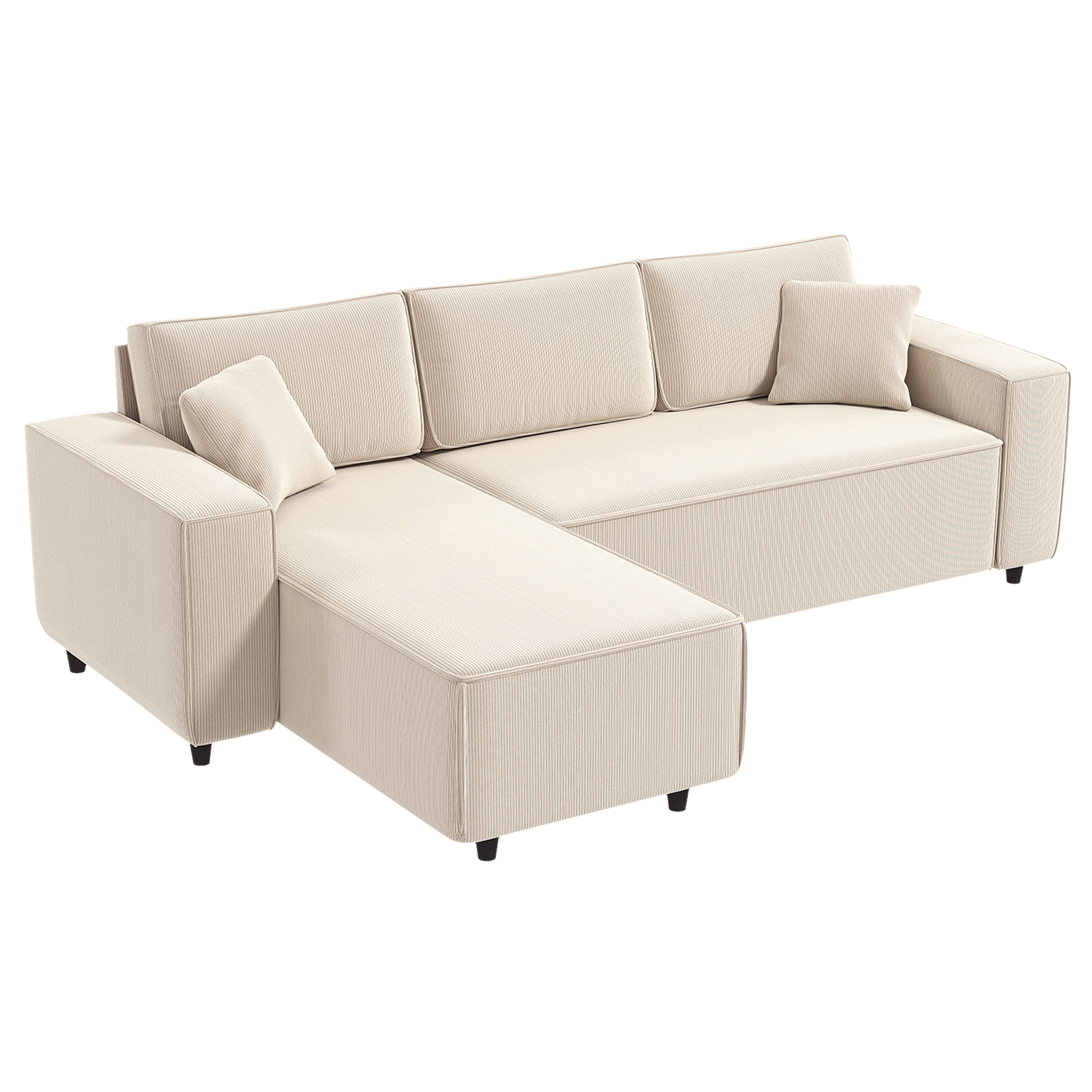 HOMCOM Ecksofa 3-Sitzer Sofa in L-Form Eckcouch mit Umkehrbarer Chaiselongu günstig online kaufen