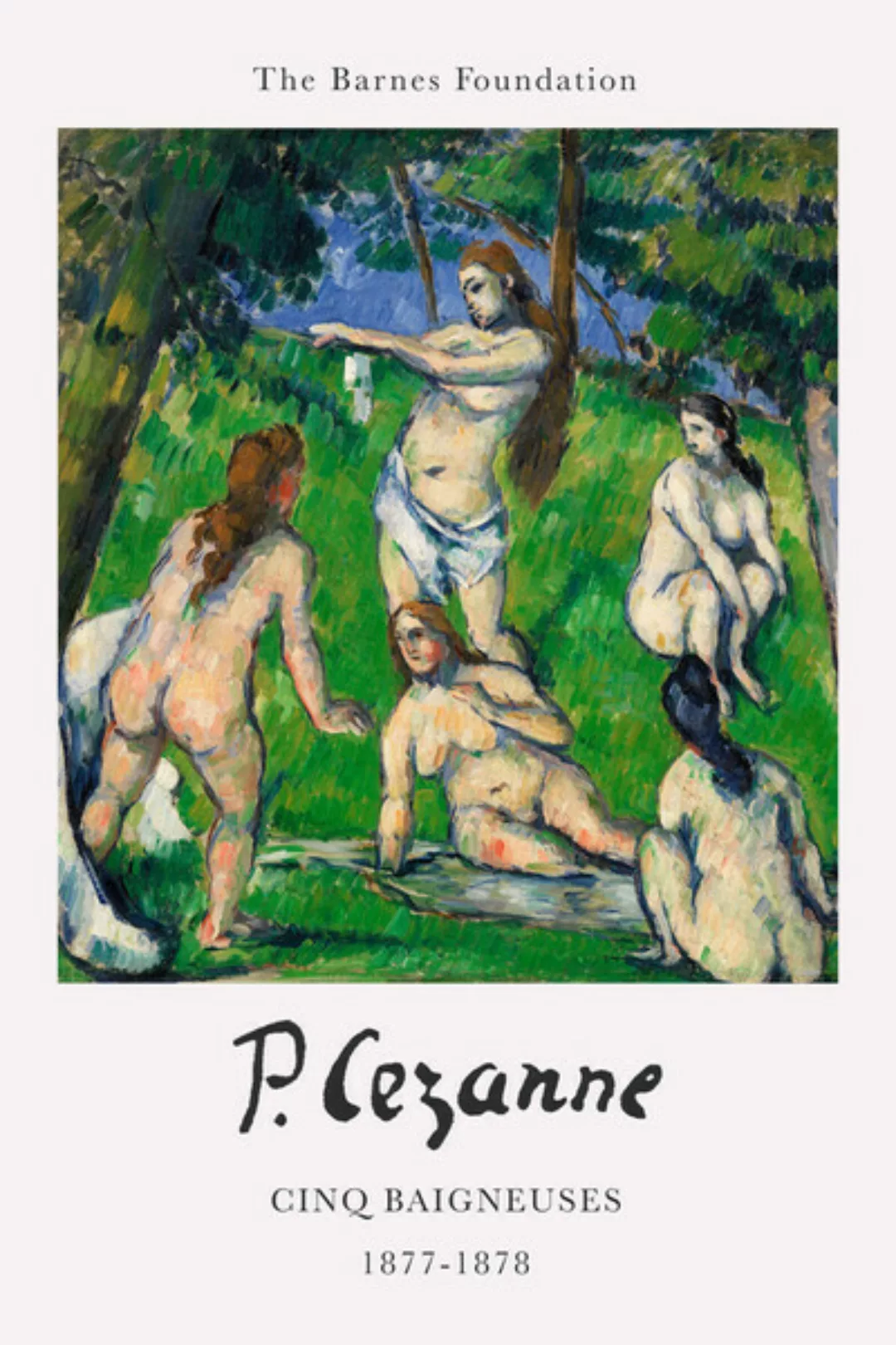 Poster / Leinwandbild - Paul Cézanne: Fünf Badende (Cinq Baigneuses), 1877– günstig online kaufen