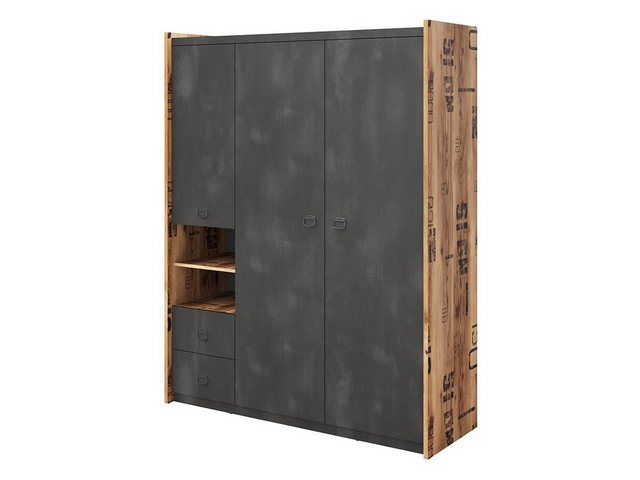 MIRJAN24 Kleiderschrank Fargo 3D2S FG01 (mit drei Drehtüren und zwei Schubl günstig online kaufen