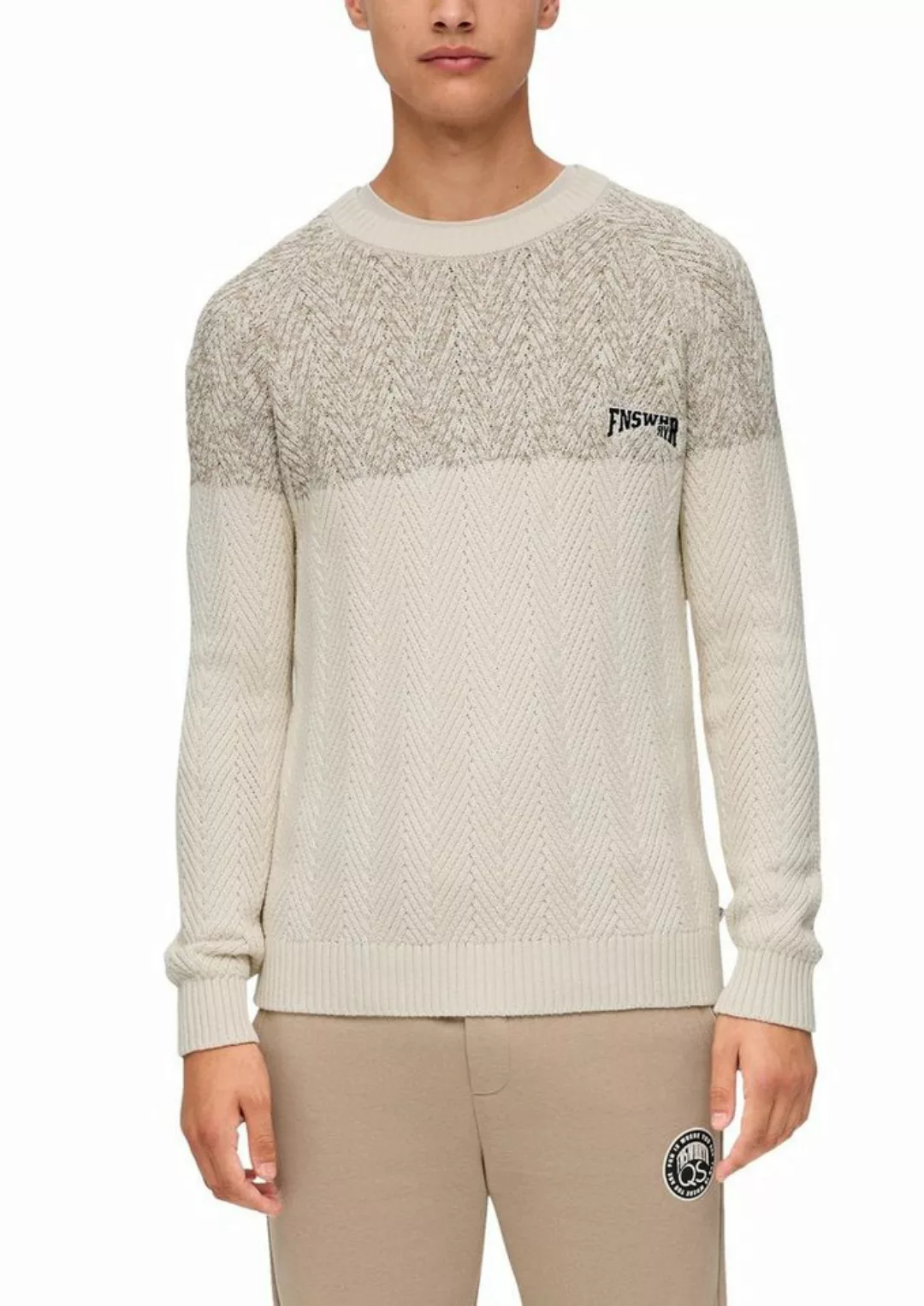 QS Strickpullover in Colorblock-Optik günstig online kaufen