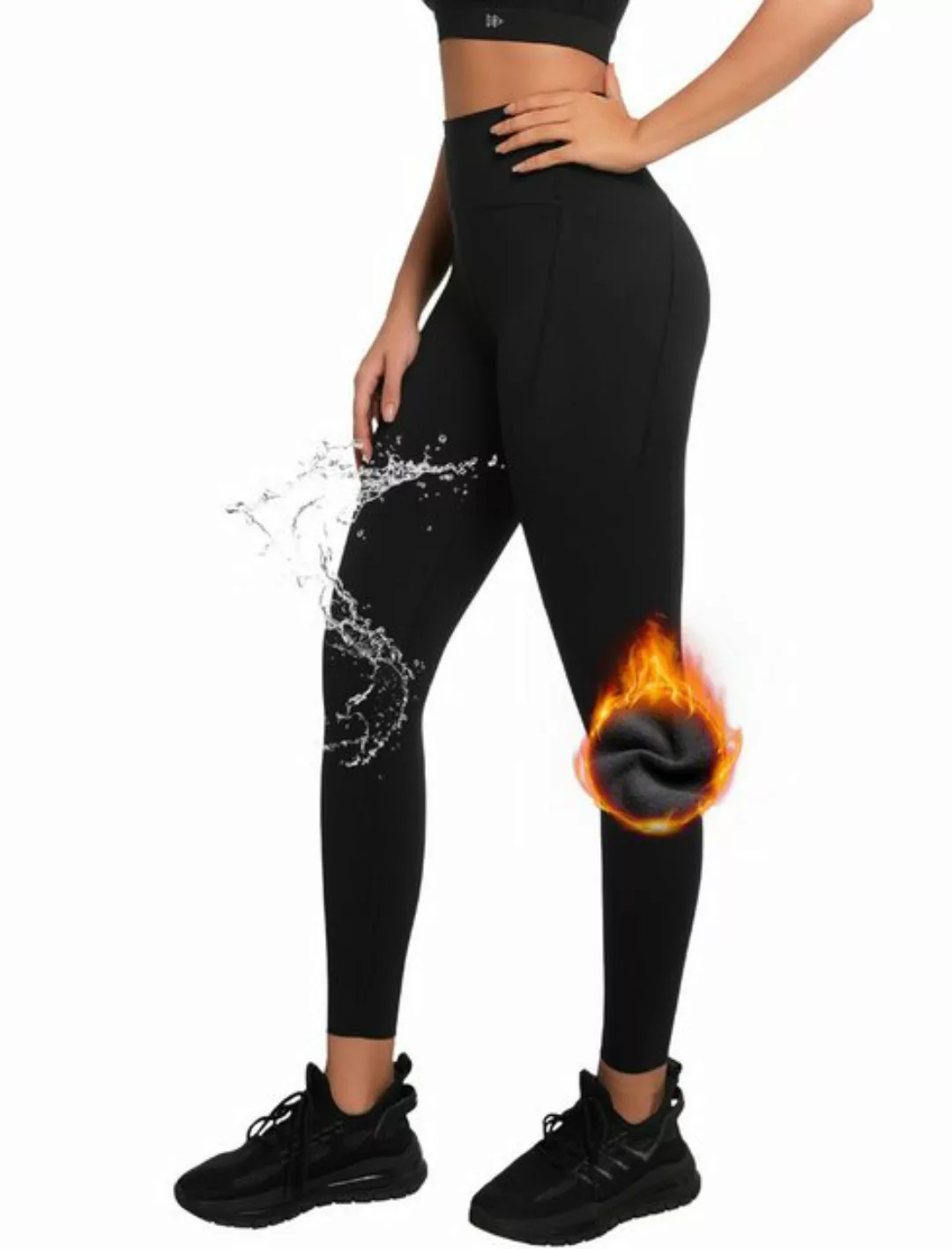 Yvette Thermoleggings Wasserabweisender Gefütterte Leggings Winter Warm Hos günstig online kaufen