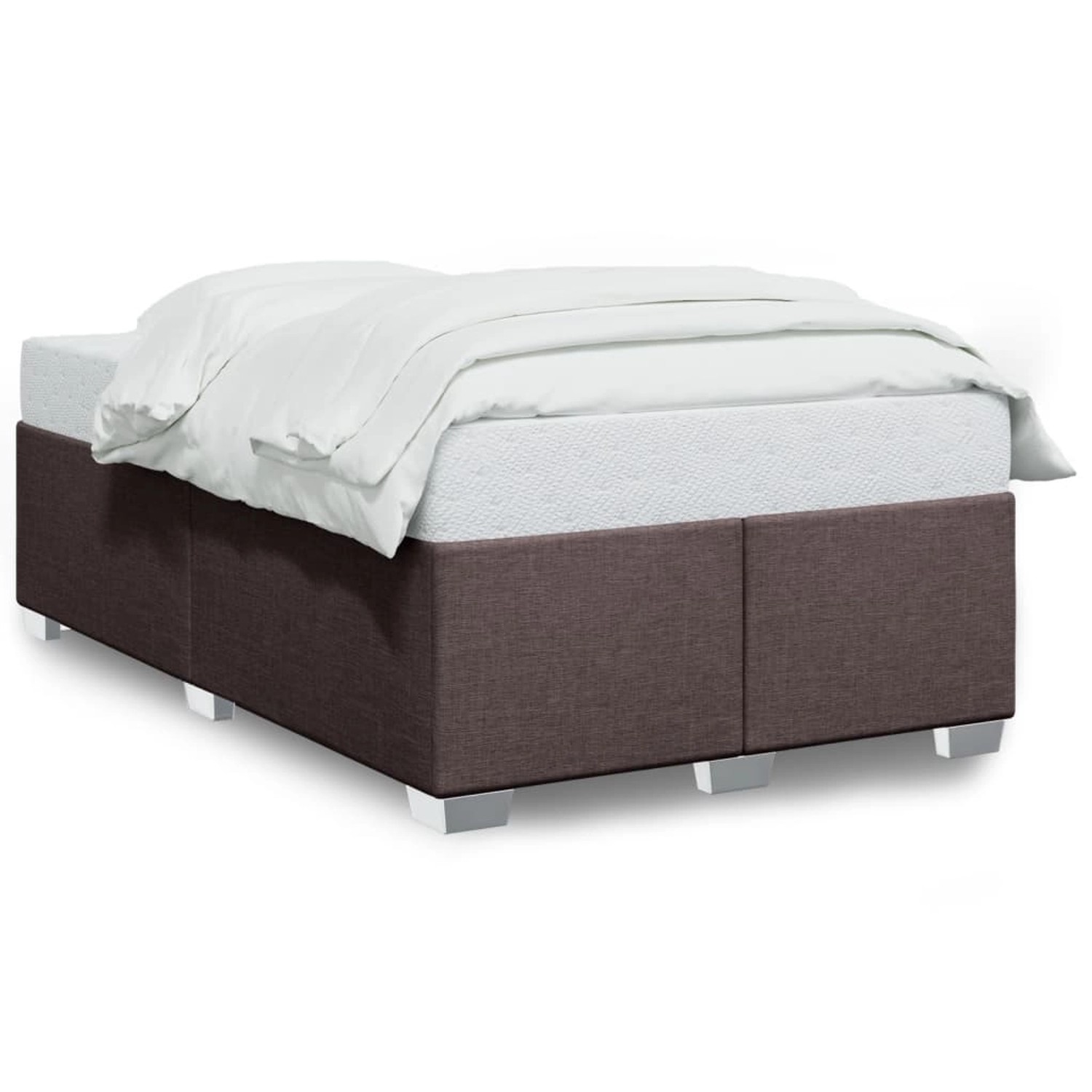 vidaXL Bett, Bettgestell ohne Matratze Dunkelbraun 120x200 cm Stoff günstig online kaufen