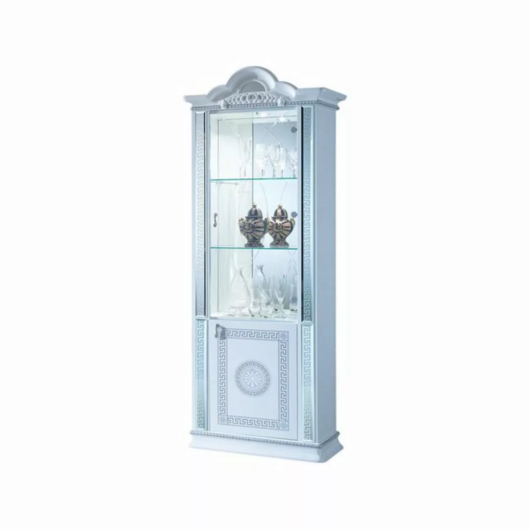 Interdesign24 Glasvitrine Venus (2-Türig, im Barock-Stil) in Weiß/Silber Ho günstig online kaufen