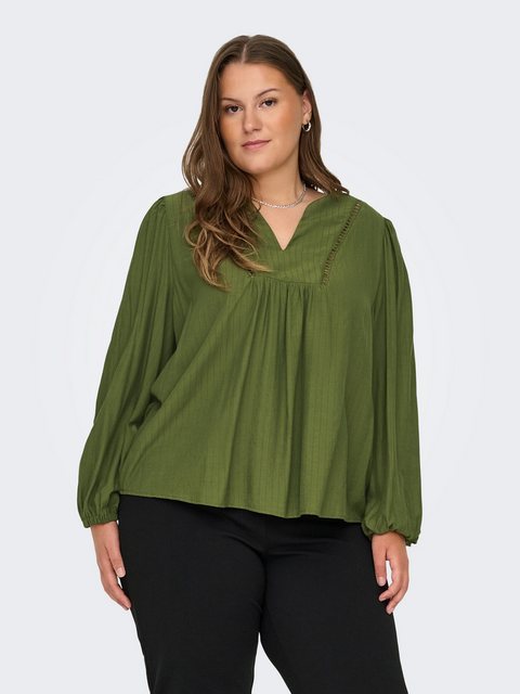 ONLY CARMAKOMA Blusenshirt Plus Size Bluse V-Ausschnitt Puffärmel elastisch günstig online kaufen