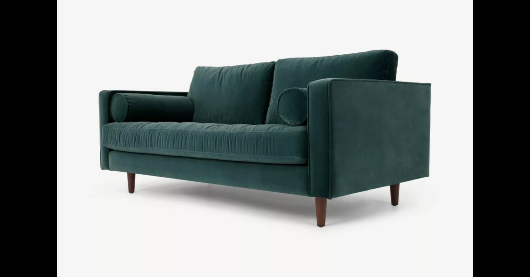 Scott grosses 2-Sitzer Sofa, Samt in Petrolgruen - MADE.com günstig online kaufen