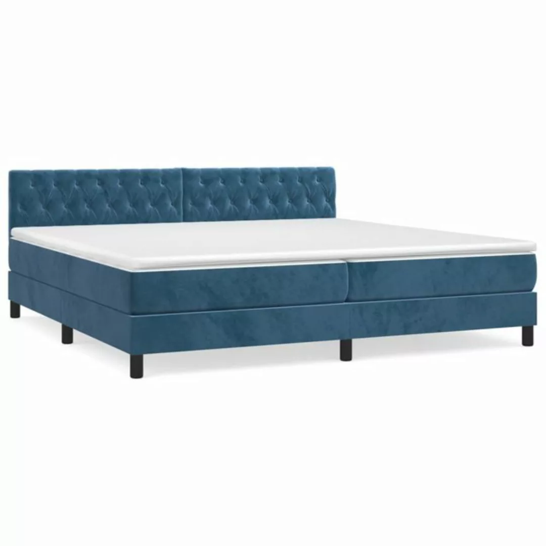 vidaXL Boxspringbett Boxspringbett mit Matratze Dunkelblau 200x200 cm Samt günstig online kaufen