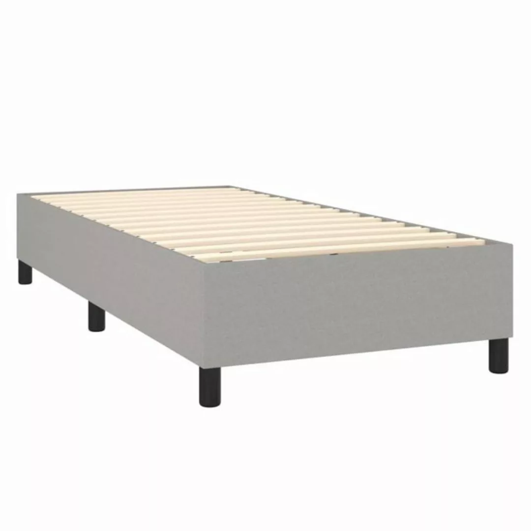 furnicato Bett Boxspringbett mit Matratze Hellgrau 90x200 cm Stoff (1-tlg) günstig online kaufen