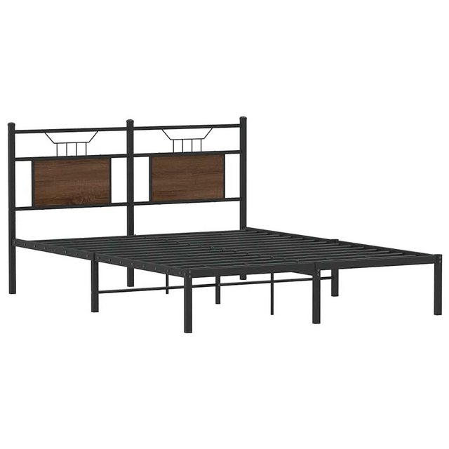 vidaXL Bett Bettgestell ohne Matratze Braun Eiche 150x200 cm Holzwerkstoff günstig online kaufen