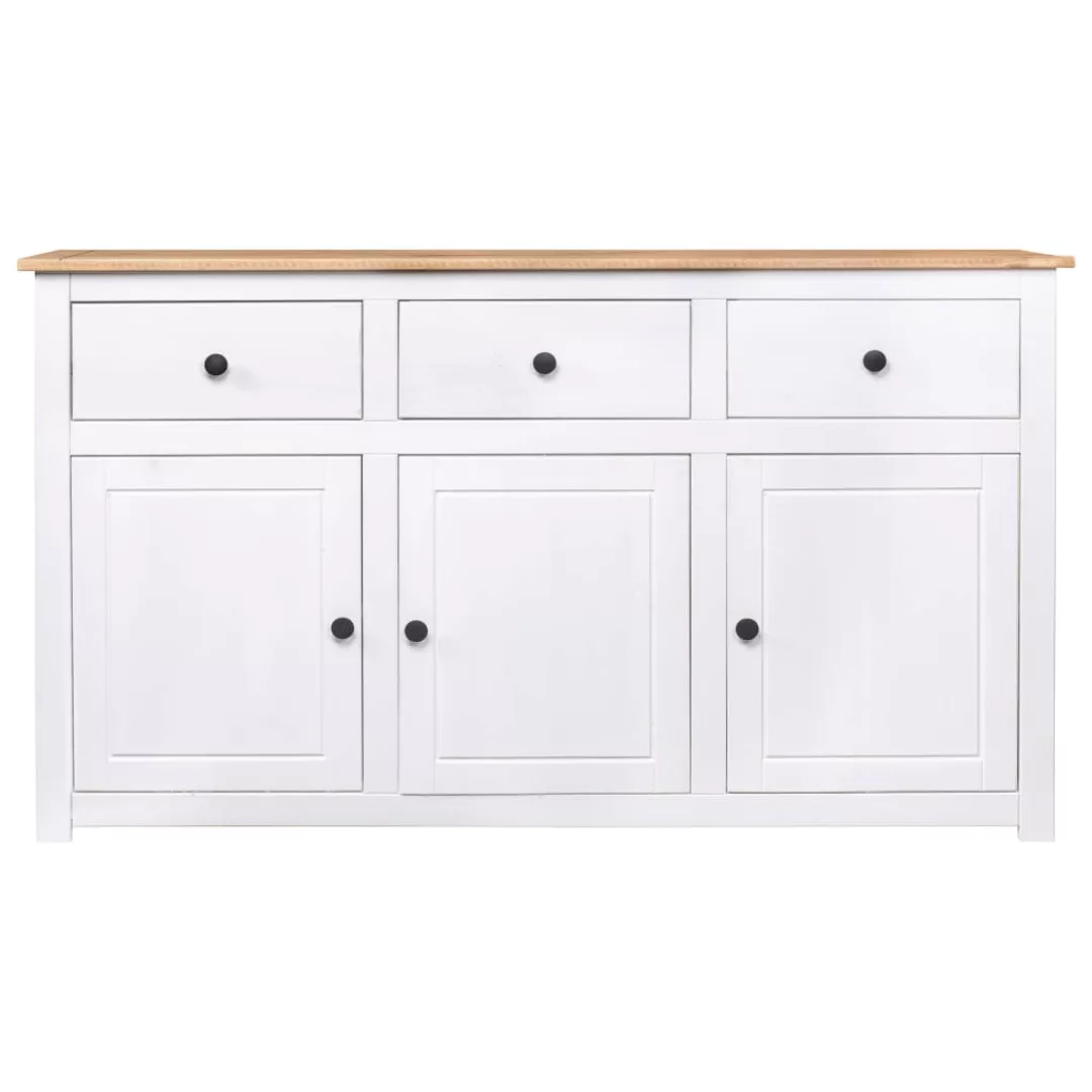 Sideboard Weiß 135 X 40 X 80 Cm Massivholz Panama-kiefer günstig online kaufen