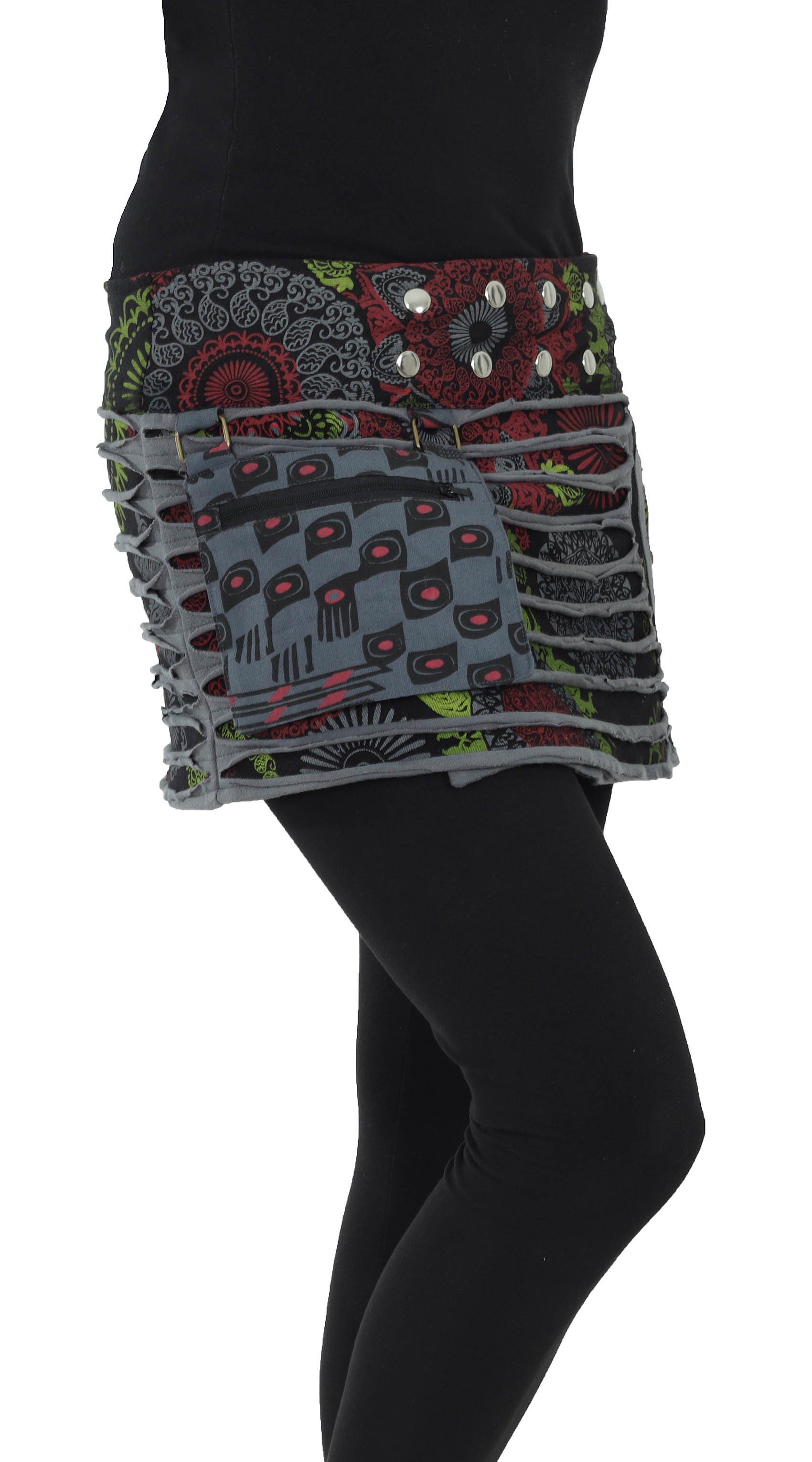 PUREWONDER Wickelrock Damen Rock mit Patchwork günstig online kaufen