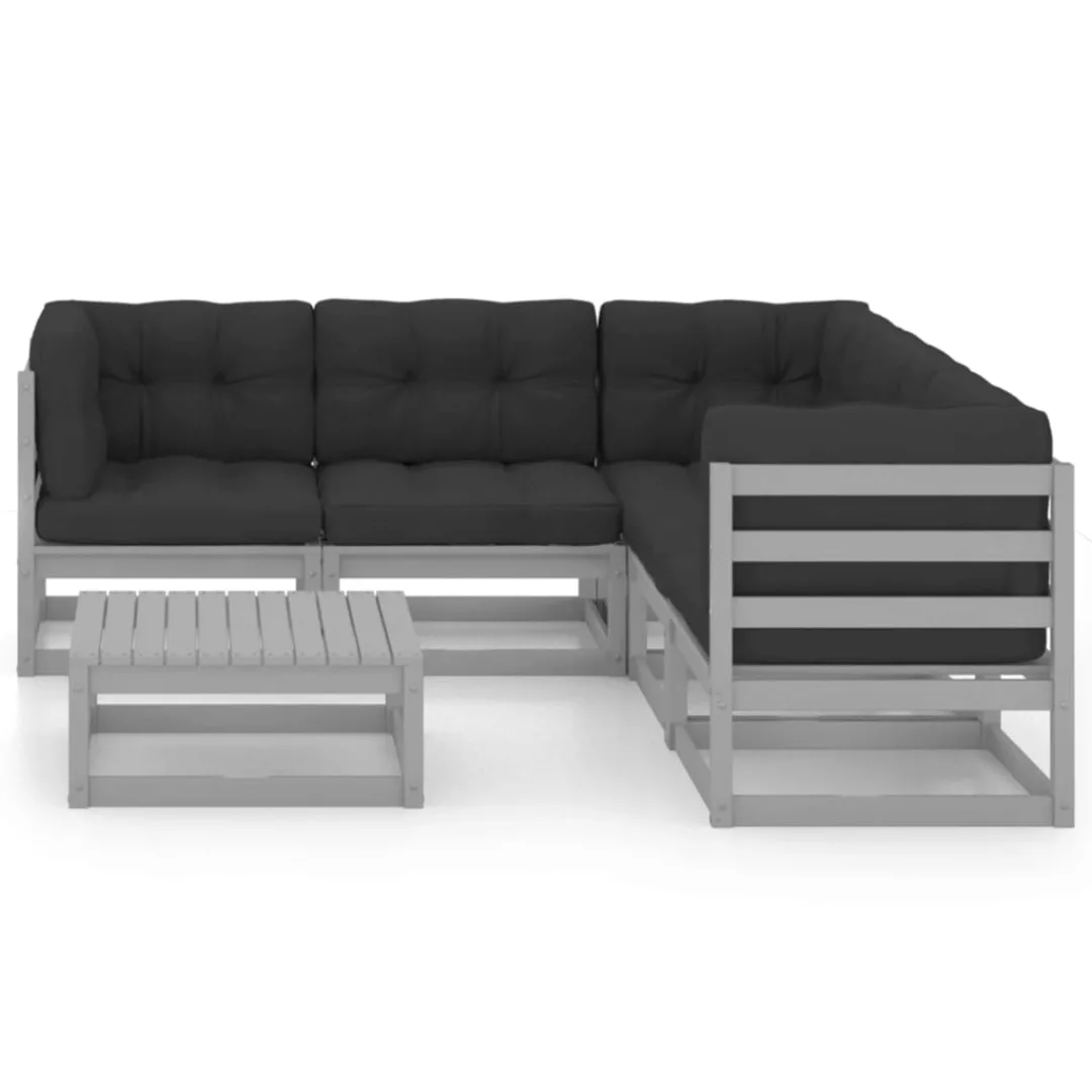 6-tlg. Garten-lounge-set Mit Kissen Kiefer Massivholz günstig online kaufen