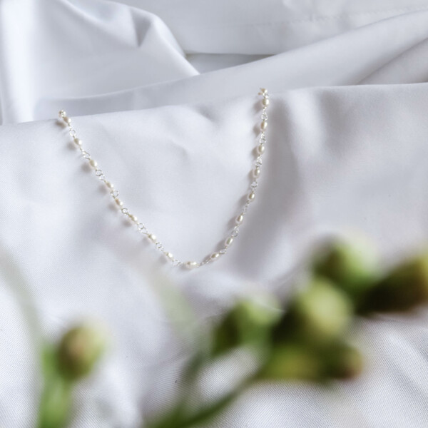 Perlen Kette Mit Silberringen Fair-trade Und Handmade günstig online kaufen