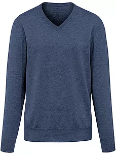 V-Pullover aus 100% Premium-Kaschmir Peter Hahn Cashmere blau günstig online kaufen