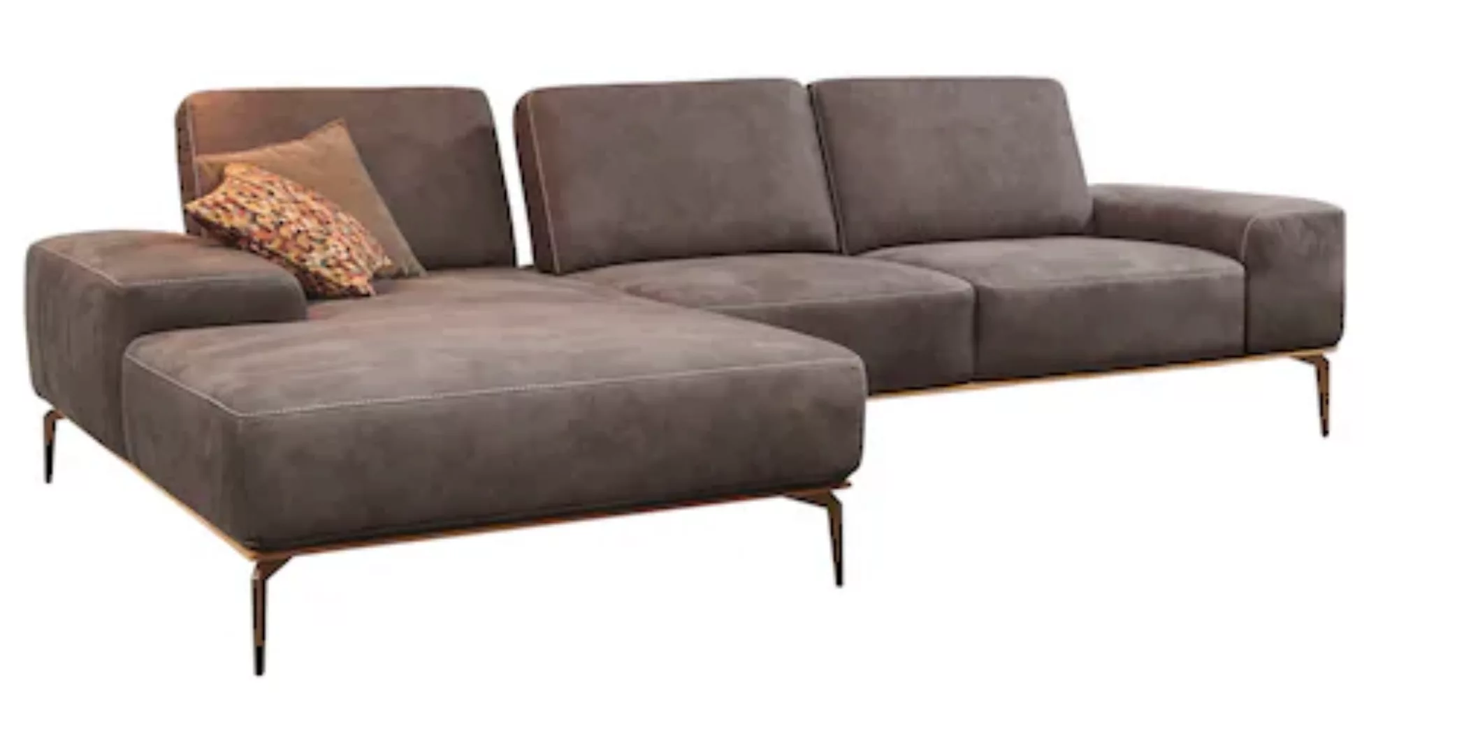 W.SCHILLIG Ecksofa run, mit Holzsockel, Füße in Bronze pulverbeschichtet, B günstig online kaufen