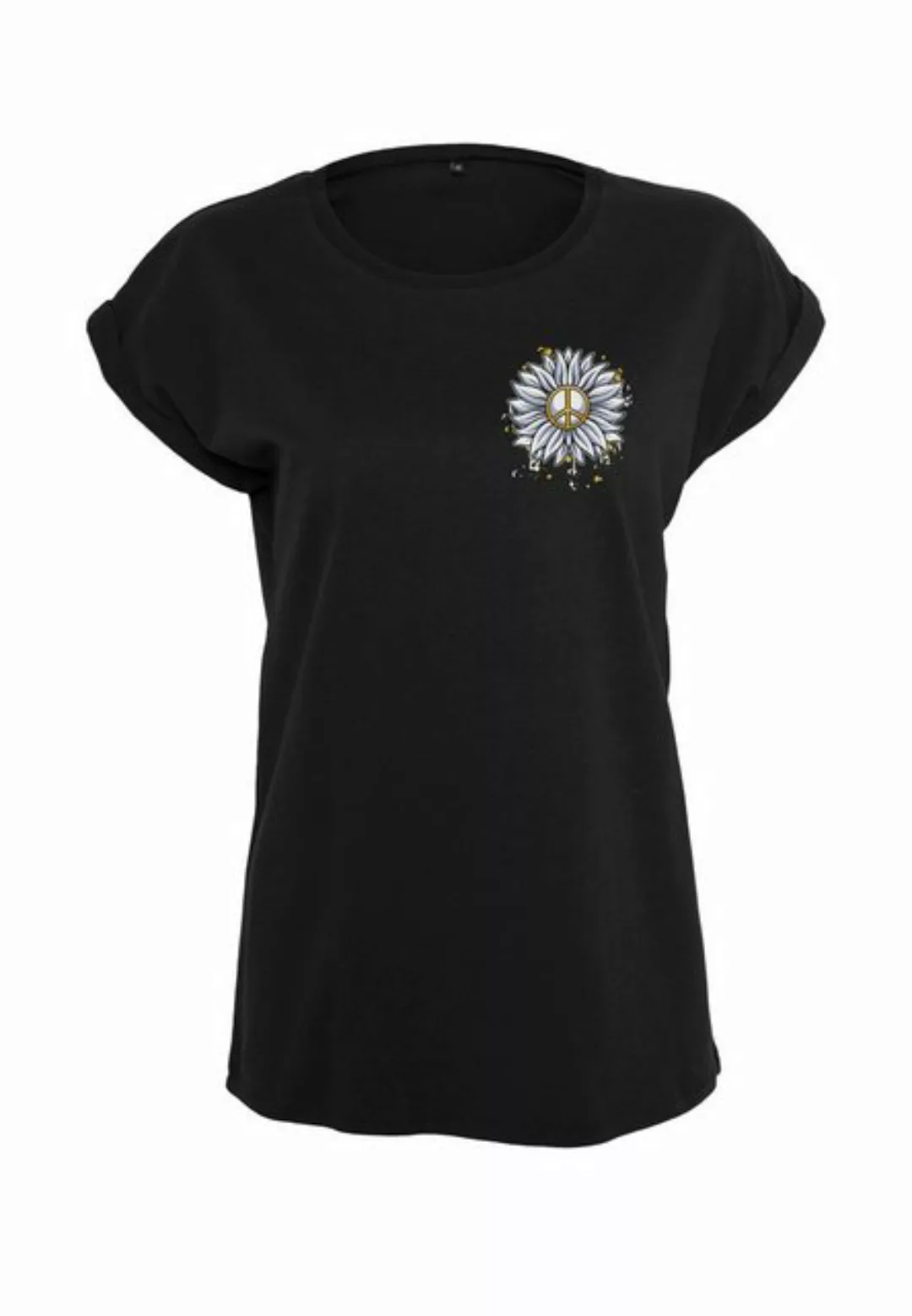 Novux T-Shirt PEACE Sunflower Damen Tshirt Farbe Black günstig online kaufen