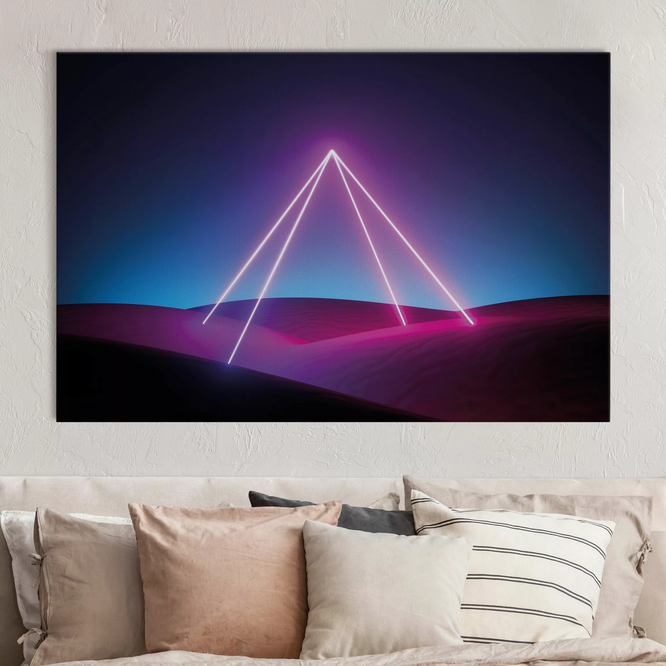 Akustikbild Neonlichtpyramide günstig online kaufen