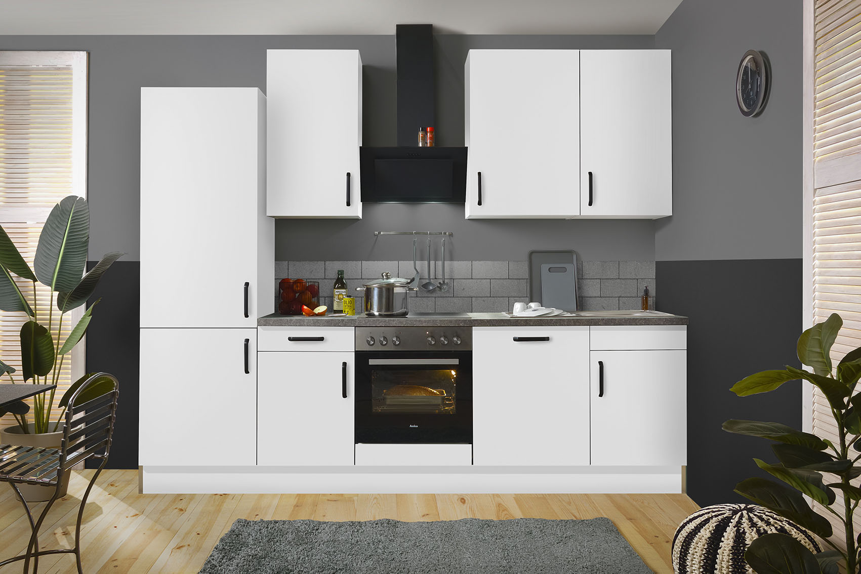 wiho Küchen Küchenzeile ""Simi", mit verstellbaren Füßen, Breite 280 cm,", günstig online kaufen