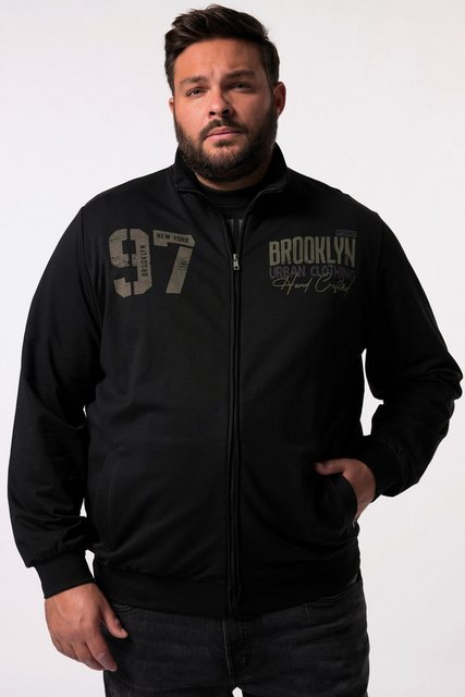 Men Plus Fleecejacke Men+ Sweatjacke Stehkragen Brustprint bis 8 XL günstig online kaufen