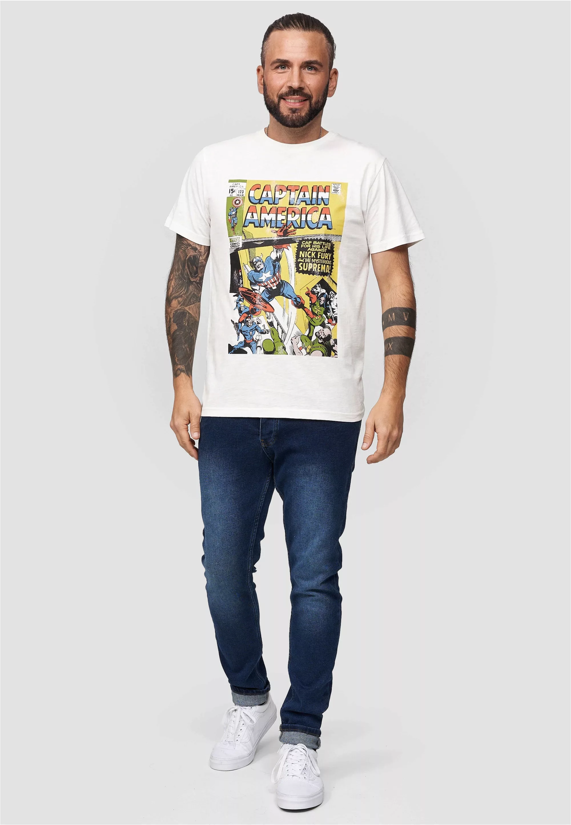 Recovered T-Shirt "Marvel Captain America Battles", im lockeren Schnitt günstig online kaufen