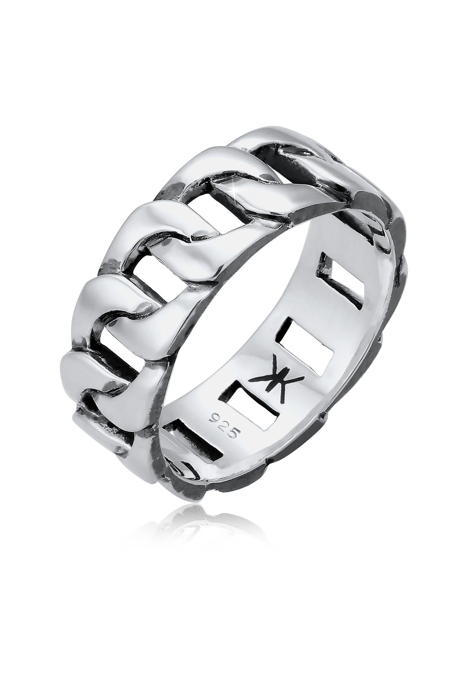 Kuzzoi Silberring Herren Chunky Chain Look günstig online kaufen