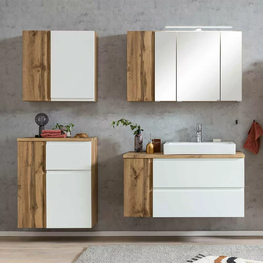 Moderne Badezimmermöbel mit Waschbecken Made in Germany (vierteilig) günstig online kaufen