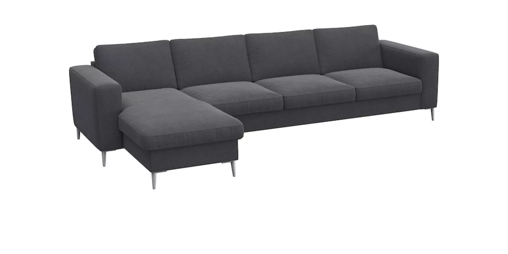 FLEXLUX Ecksofa »Fiore, L-Form«, breite Armlehnen, Kaltschaum, Füße Alu günstig online kaufen