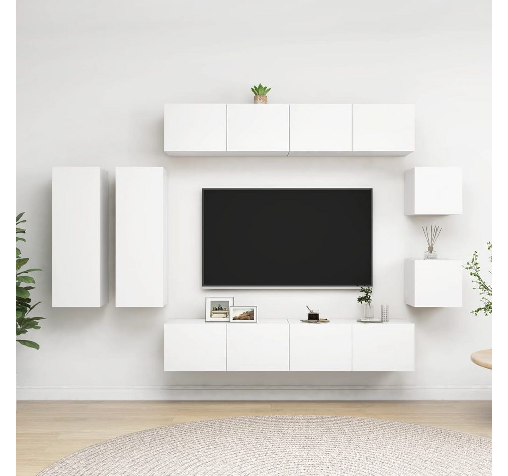 vidaXL TV-Schrank 8-tlg TV-Schrank-Set Weiß Spanplatte günstig online kaufen