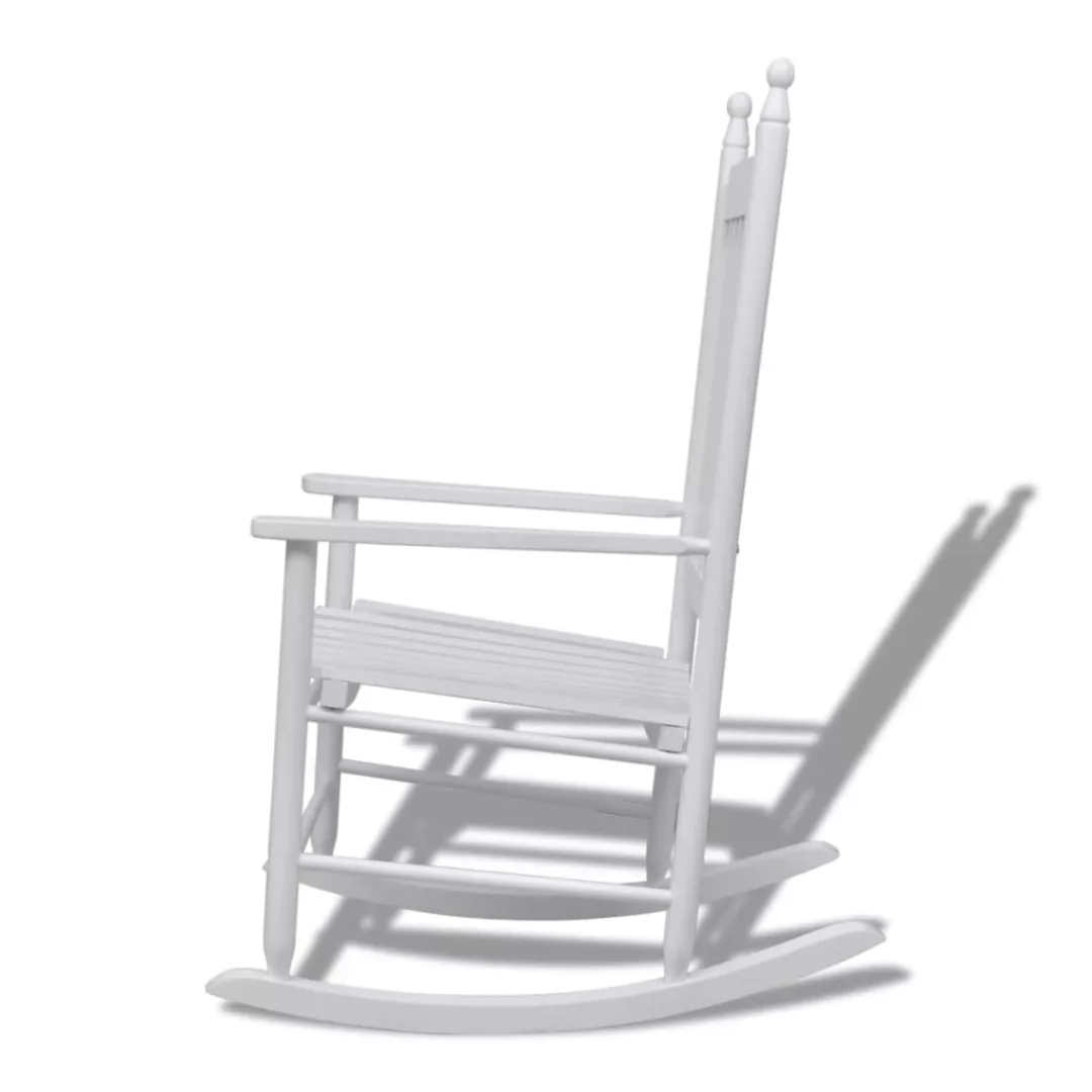 Schaukelstuhl Mit Gebogener Sitzfläche Weiß Holz günstig online kaufen