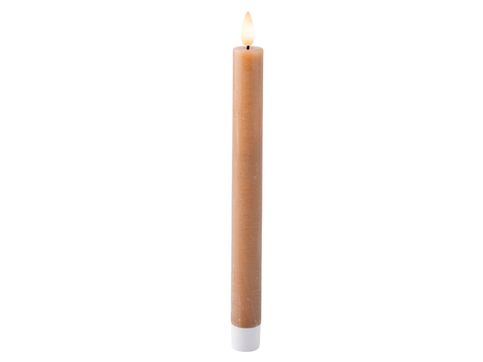 Lumineo Dekofigur LED Spitzkerze Wachs hellbraun/warmweiss günstig online kaufen