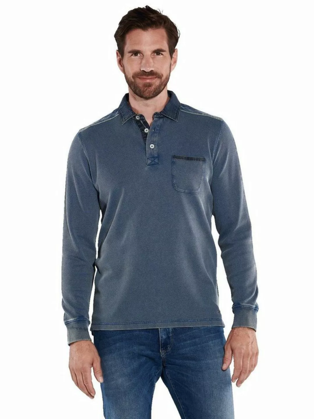 Engbers Langarm-Poloshirt Polo-Shirt uni günstig online kaufen