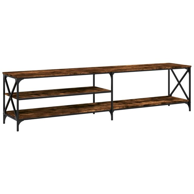 furnicato TV-Schrank Räuchereiche 200x40x50 cm Holzwerkstoff und Metall (1- günstig online kaufen