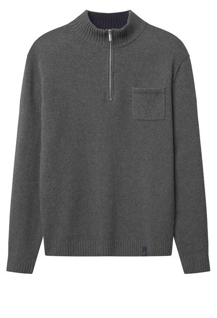 colours & sons Strickpullover Colours & Sons Pullover Troyer Zip M (1-tlg) günstig online kaufen